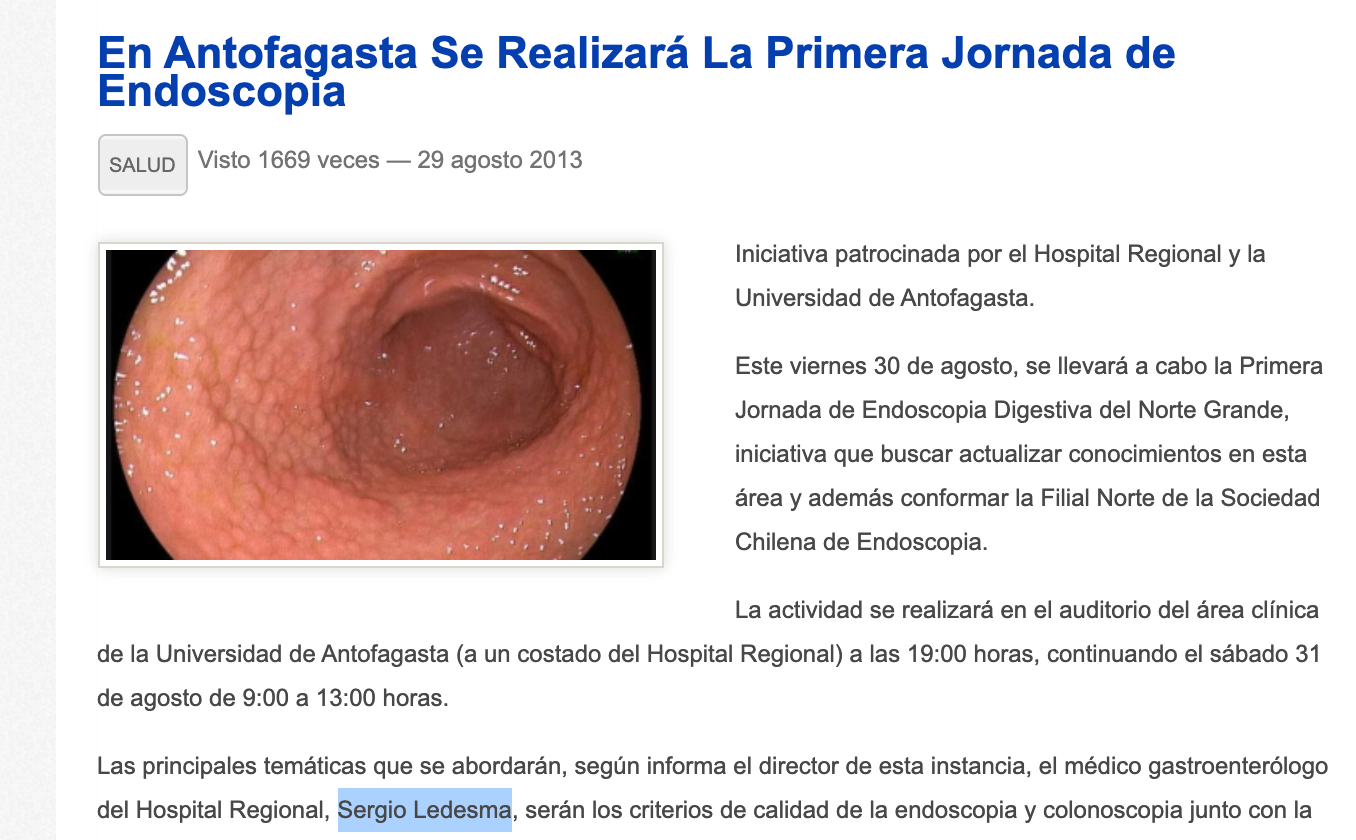 En Antofagasta Se Realizará La Primera Jornada de Endoscopia