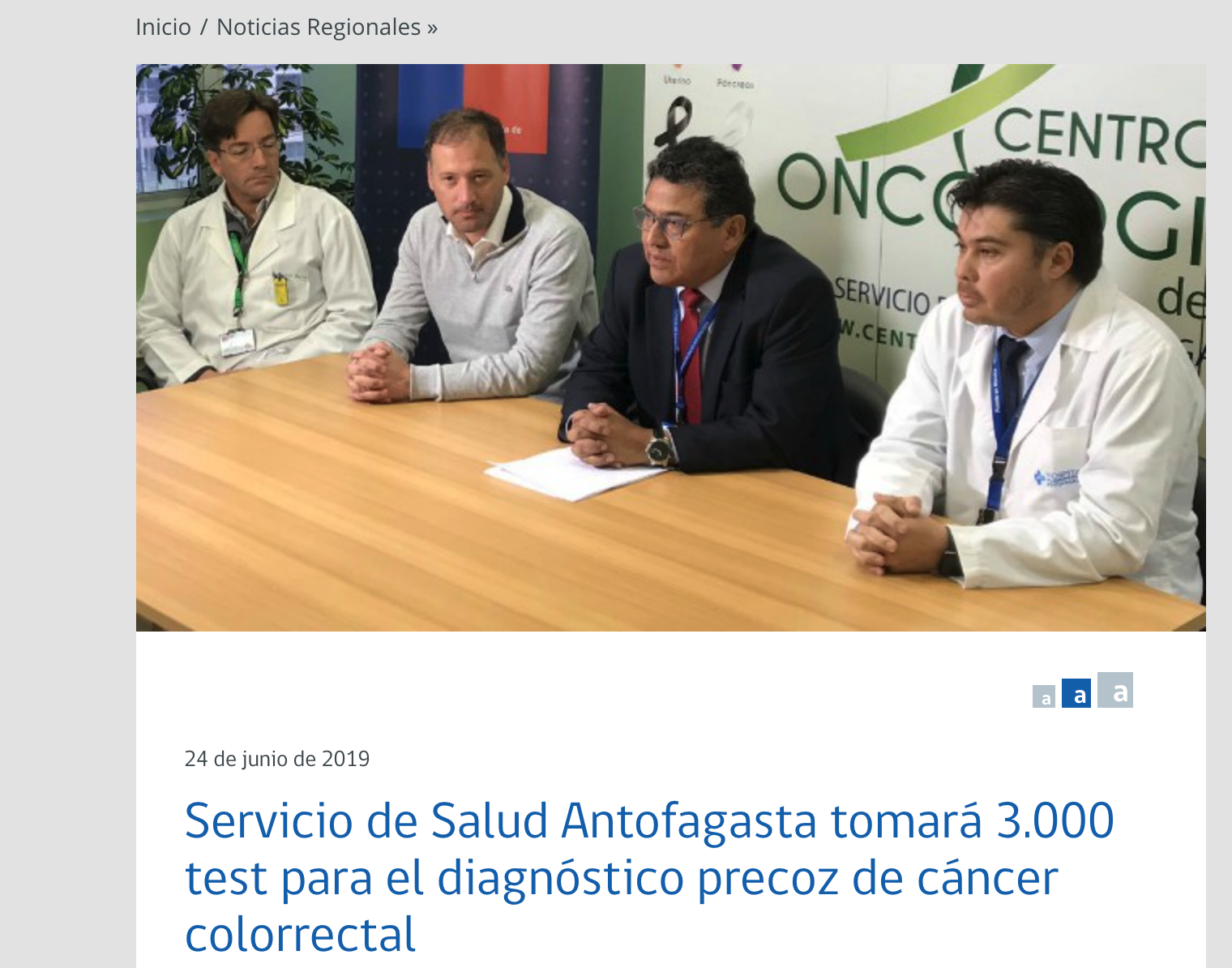 Servicio de Salud Antofagasta tomará 3.000 test para el diagnóstico precoz de cáncer colorrectal